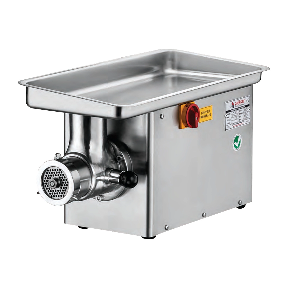 Çağdaş Demonte Paslanmaz Kafalı Kıyma Makinesi 12 No 0.75 kW 220 V